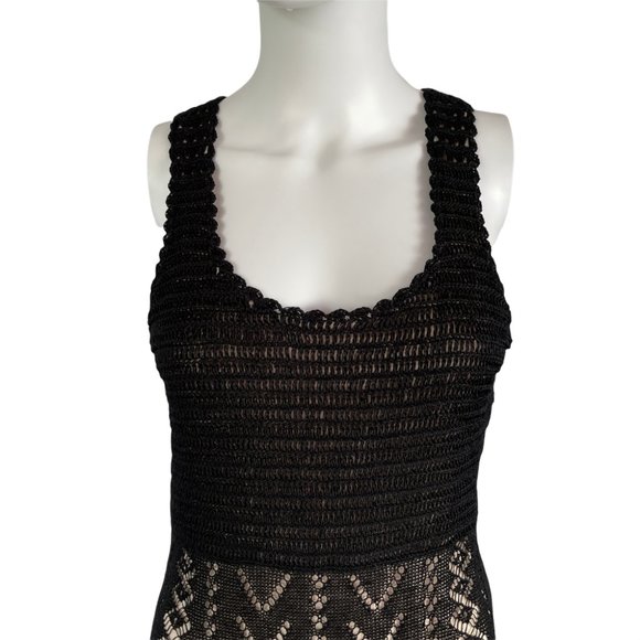 Alice Olivia Lyra Crochet Knit Maxi Dress Small Petite S/P - Picture 6 of 11